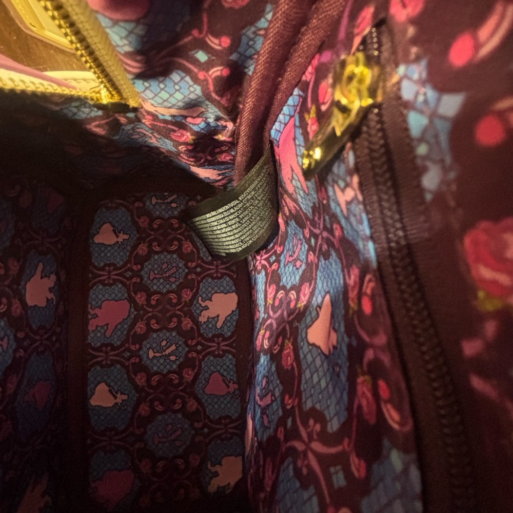 Loungefly Belle Stained Glass Mini Backpack - Pink, Cream & Yellow - Picture 6 of 7